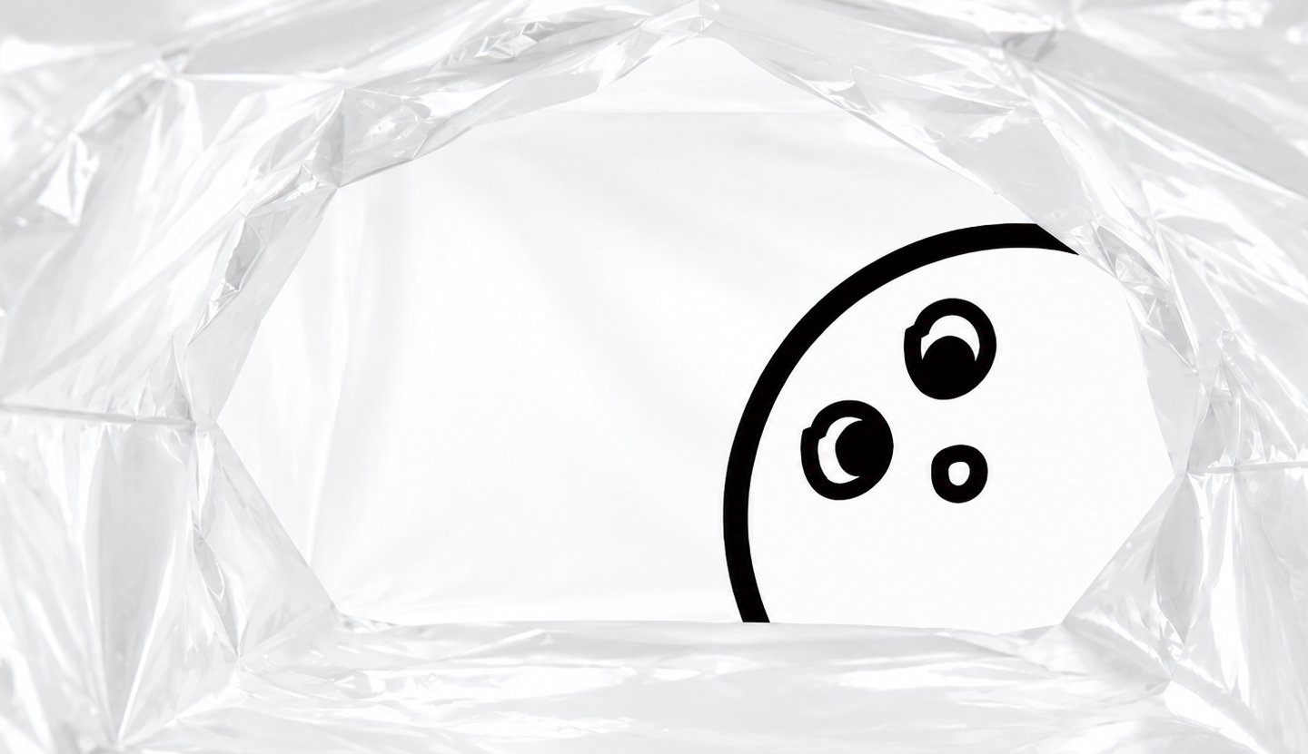 A teaser image of a new Free Life product peeking through wrapping